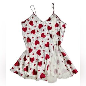 Vintage Valentines Satin Slip Dress Large